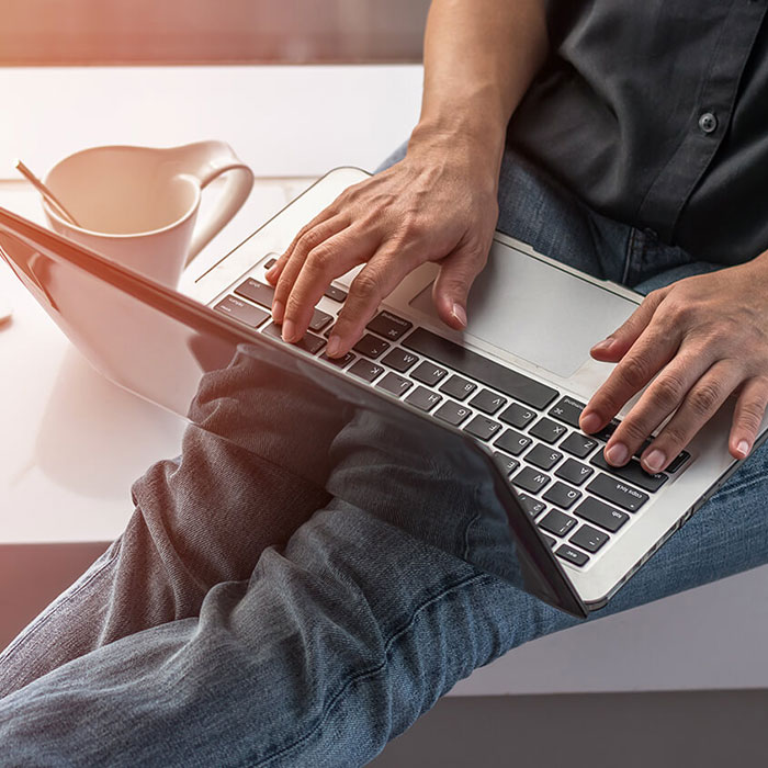 Man using a laptop